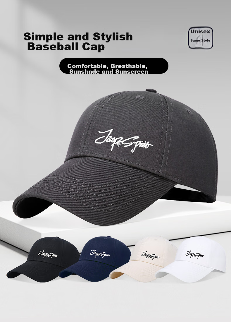 JEEP Men's All-Season Baseball Cap, Fashionable Embroidered Visor Hat for Men And Women, Versatile Cap A0384 3