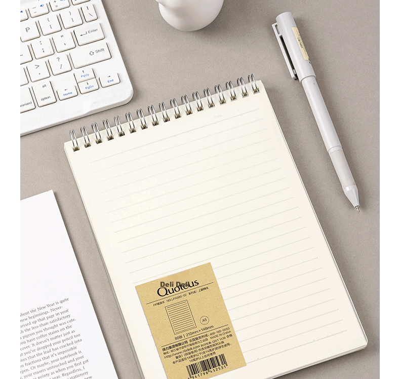 Deli 2-Pack/A5 Notebook Spiral-Bound Student Research Exam Error Correction Book, 80 Sheets Spiral-Bound Loose-Leaf Notebook, Flip-Top Grid Notebook LPA580-02 2