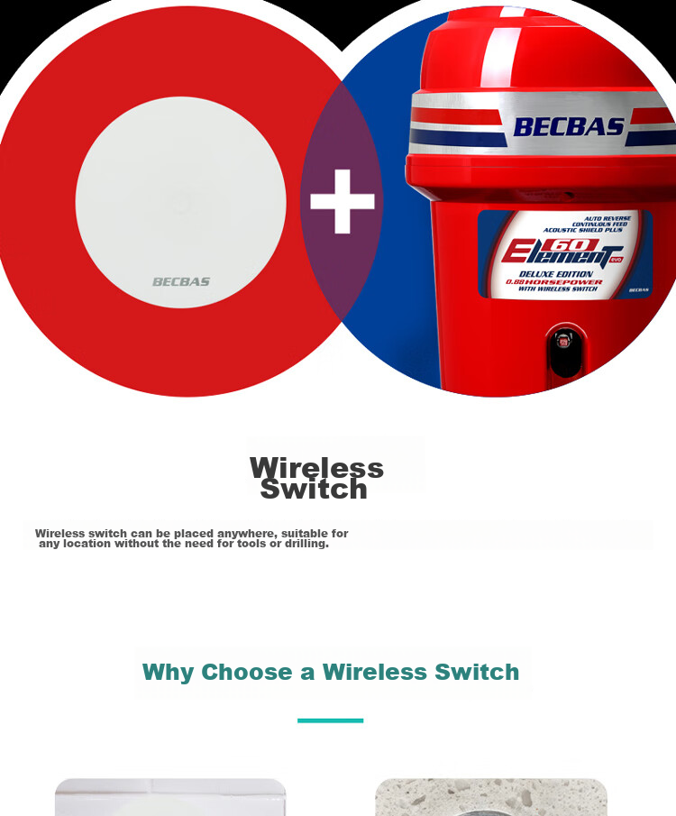 BE CBAS (BECBAS) Intelligent Garbage Disposal Processor, Automatic Reverse Wireless Switch E60Plus 11