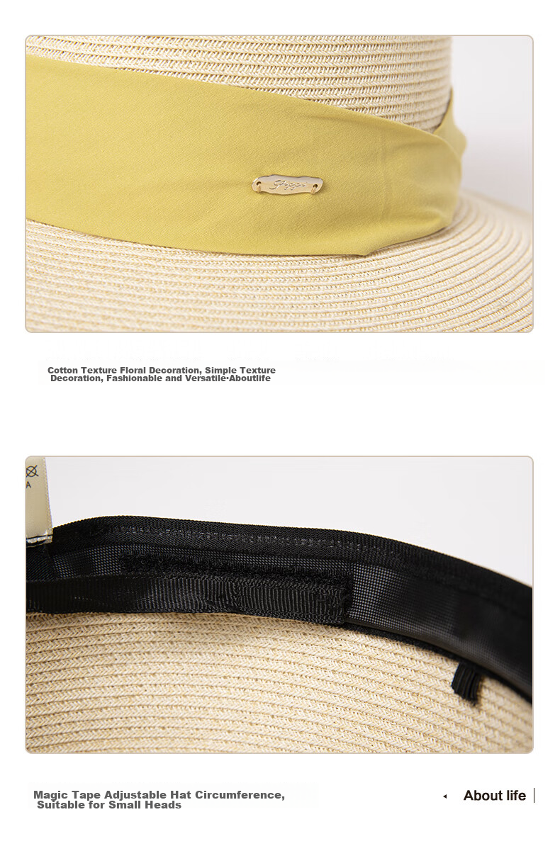 Siggi Straw Hat for Women, Summer Sun Protection UV-Resistant Flat Brim Hat, Sunscreen Cap, Flat Top Hat, Sun Visor, Gift for Wome 31