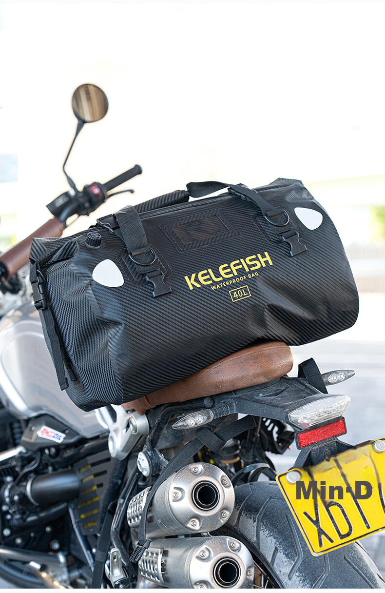 KELEFISH Motorcycle Tail Bag Waterproof Travel Saddle Bag Riding Rear Seat Bag Sand Yellow - Updated Version 66L 7