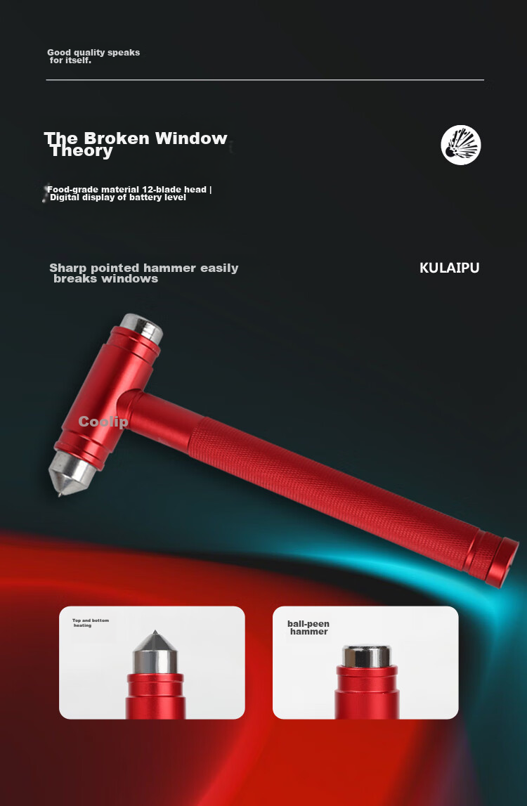 Kulaipu Fire Safety Hammer, Window Breaker, Emergency Rescue Multi-Functional Escape Hammer, Car-Mounted Life-Saving Hammer with Bracket, KLP-84 3