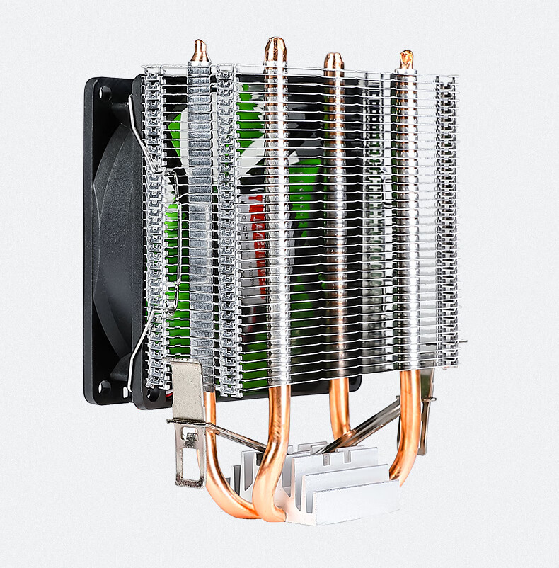 JPLAYER 2 Copper Tube 9cm Non-Glazed Fan CPU Cooling Radiator, Noise-Reducing Fan (AMD/Intel Multi-Platform/Silicon Gel Included) 9