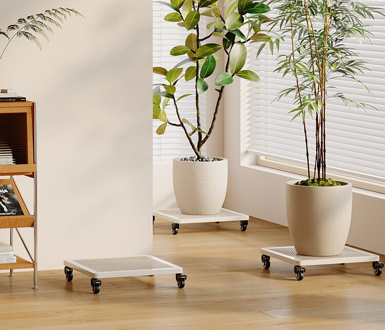 Yicainianhua Flower Stand, Balcony Storage Rack, Floor-Standing Flower Pot Rack, Square Plant And Succulent Pot Movable Shelf, 30/5315 7
