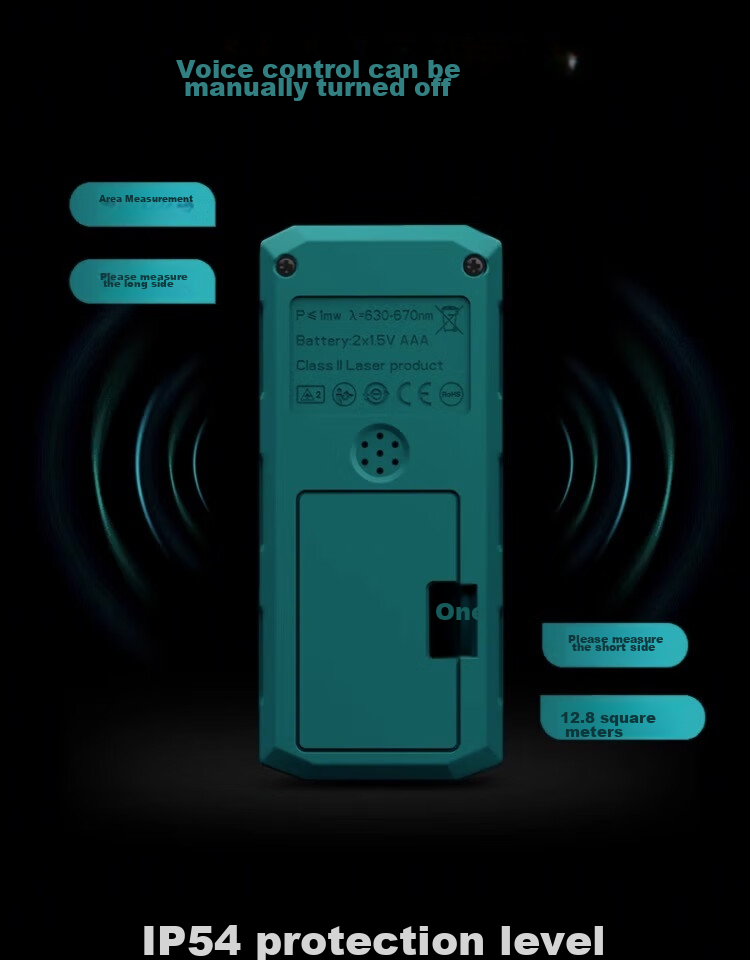INKERSI Voice-Controlled Laser Distance Meter, 120-Meter High-Precision Electronic Ruler, Infrared Room Measuring Device, Millimeter Accuracy, KE120A 8