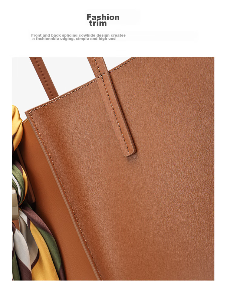 HONGU Leather Handbag, Shoulder Bag And Tote Bag with Large Capacity for Commuting, Women's Scarf Bag, Birthday Gift for Girlfriend 5