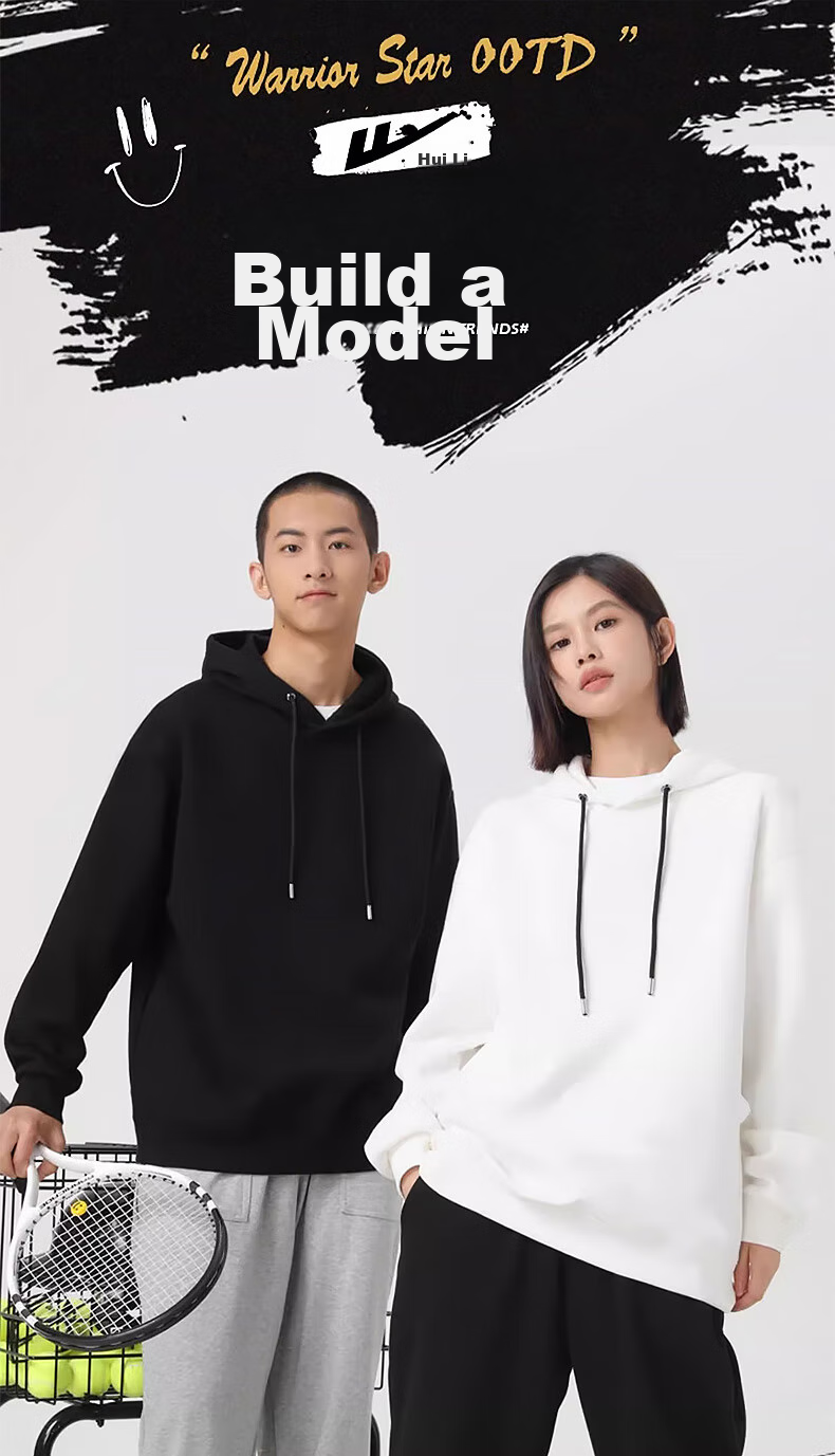Warrior Sweatshirt for Men, Spring And Autumn New Style Cotton Sports Top, Loose Casual Heavy Hooded Jacket for Men, White, Size M 2