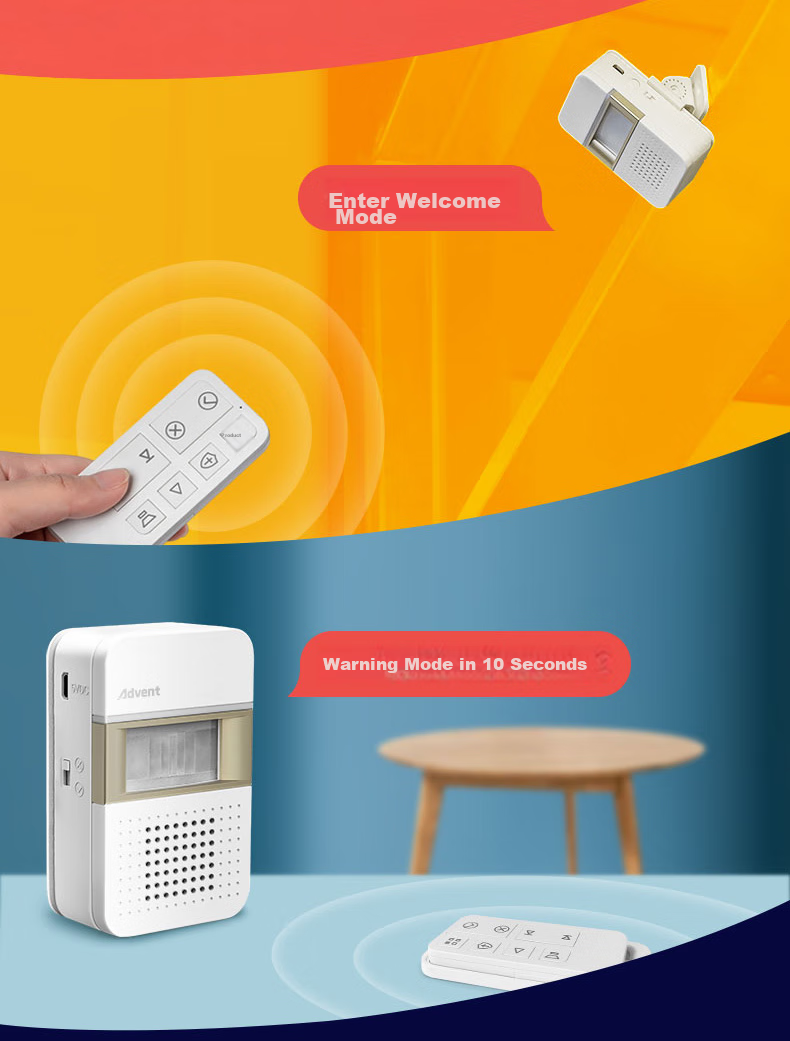 Advent 005RLU-GLD, Infrared Sensor Doorbell, Rechargeable, Shop Entrance Reminder, Welcome Sign, Reception Device 7