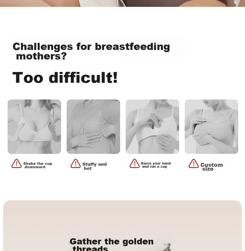 FENYE Maternity Nursing Bra, Comfortable Postpartum Breastfeeding Brassiere, Push-Up And Anti-Sagging Bra for Pregnant Women, 3XL 3