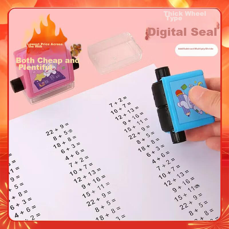 Sannianerban Math Subtraction Arithmetic Problems within 100, Rolling Stamp Questions, Random Question Generator for Primary School Students' Mental Arithmetic, Quick Memorization Tool for Arithmetic, Pink Subtraction Set