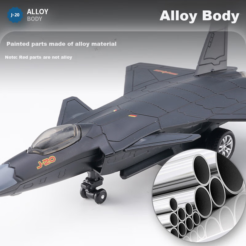 Yixuanwanju J-20 Fighter Jet Model Alloy Realistic Military Combat Aircraft Model Aviation Model Airplane Ornament Children's Toy Gift 5