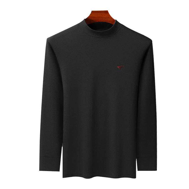 SEPTWOLVES 100% Cotton Men's Autumn Winter High Neck Windproof Thermal Underwear Pure Cotton Base Layer Shirt