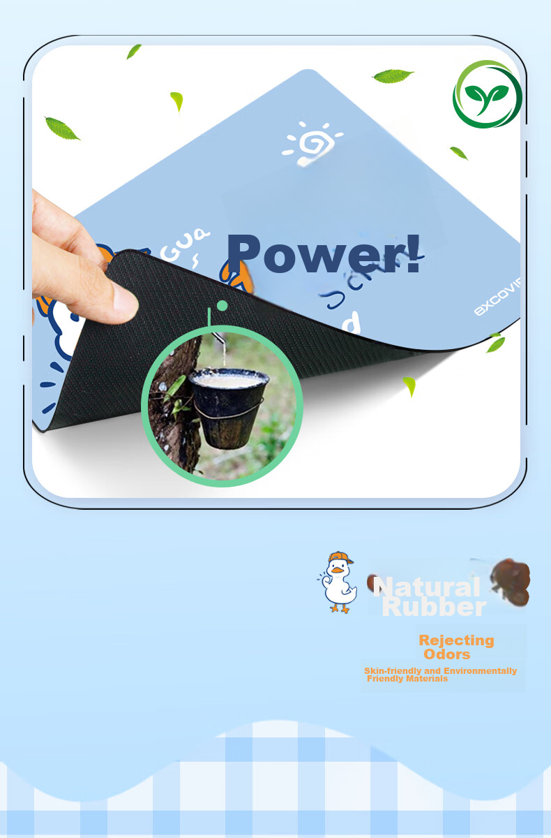 EXCO Work Hard Mouse Pad, Small Size for Girls, Anime Fans, Mini Lockable Edge, Cute Cartoon Design, Laptop Desk Pad, Washable, Add-On Item, 9441 7