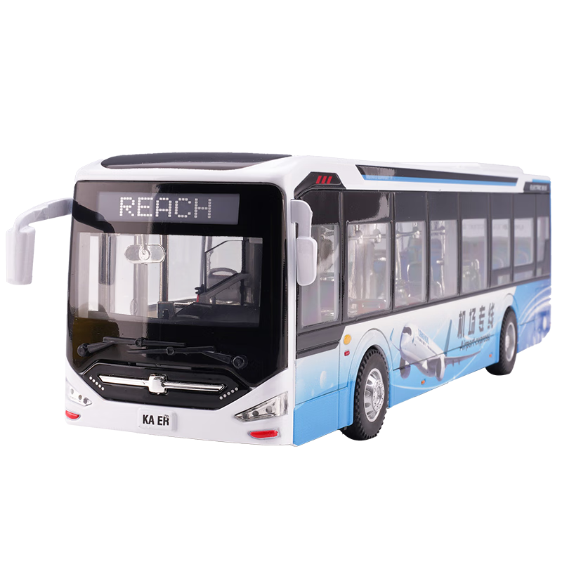 Chiyumoxing Bus Toy, Airport Shuttle Realistic Alloy Vehicle Model, Car Model, Boys' Toy, Gift for Boys
