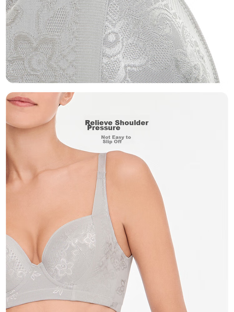 Aimer Push-Up Side Support Adjustable Large Bust Minimizer Sexy Plus Size Bra AM11571 Gray A75 15