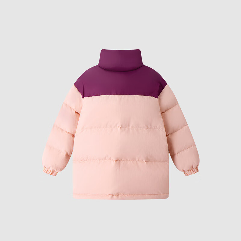 Annil Girls' Mid-Length down Jacket, 2024 Winter New Style, Quartz Pink, Size 130