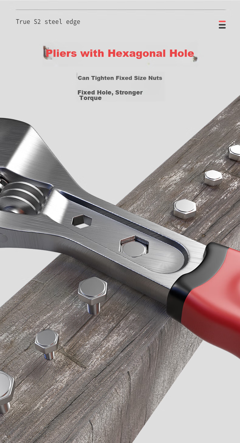 DELIXI Adjustable Wrench Tool Set, Versatile Multi-Functional Wide-Mouth Spanner Kit 6