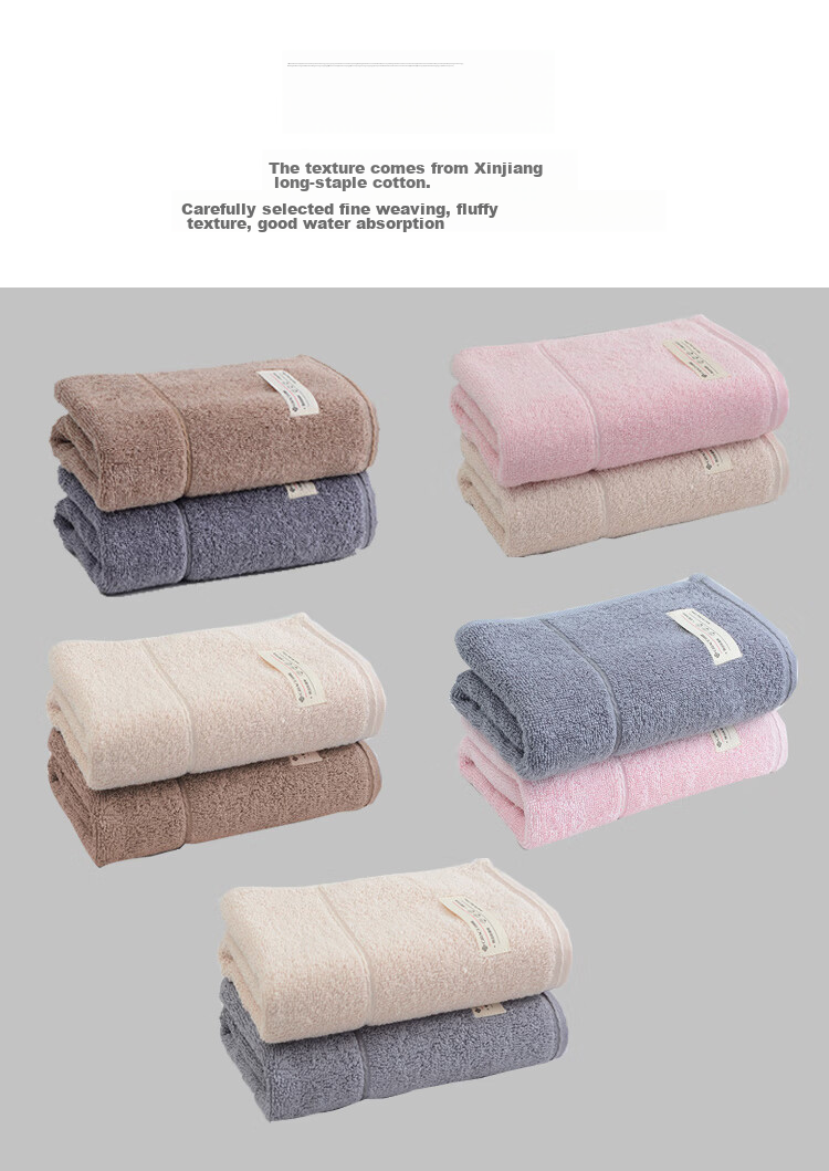 Grace 7A Grade Antibacterial Towels, 3-Pack, Pure Cotton Face Towels, Absorbent, Adult Home Use, All-Cotton, Individually Packaged, Sports 6