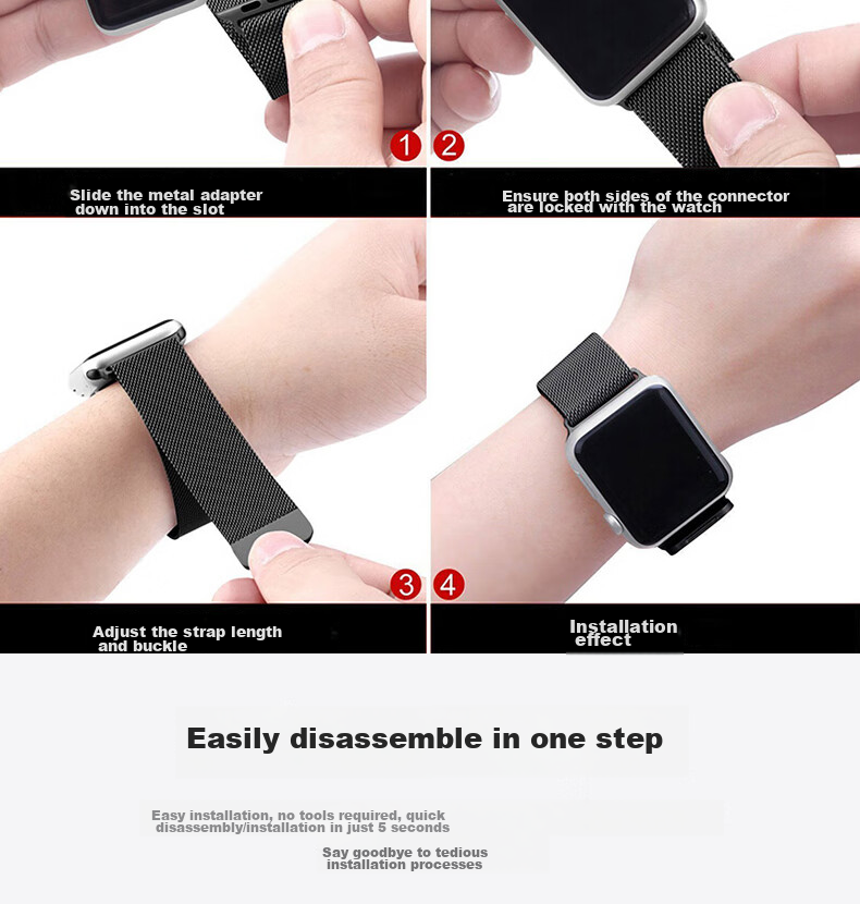 ESCASE Compatible Apple Watch Band, IWatch SE3 Milanese Magnetic Buckle Strap, Supports Apple Watch 11/SE2/9/8, 41/40/38mm, Silver 11