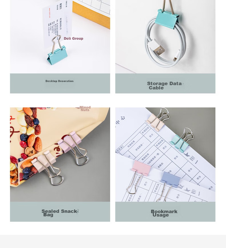Deli 24 Pieces, 41mm Large Morandi Color Fashionable Long Tail Binder Clips, Upgraded New Color Scheme, 24 Pieces/tube, 8552A 14