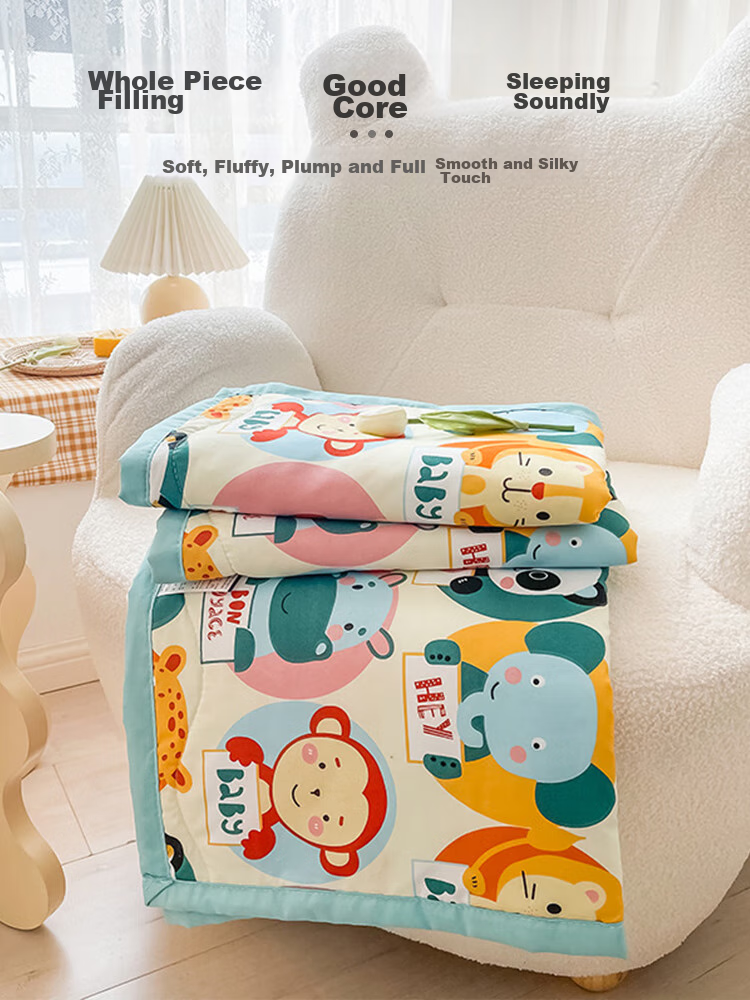9I9 Baby Quilt, Air Conditioning Blanket, Summer Cool Quilt, Thin Spring Quilt, Kindergarten Nap Children's Comforter, Washable Cotton A63 Pink 6