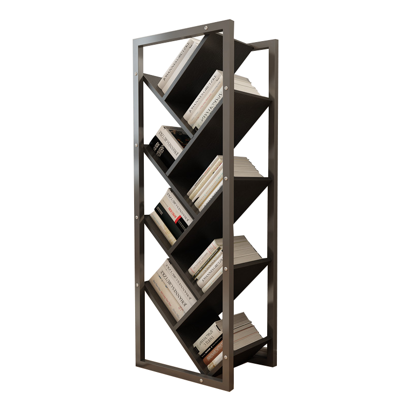 Shuaili Bookshelf, Floor-Standing Multi-Tier Storage Rack for Study And Living Room, Iron Frame Bookcase, 112cm Eight-Tier Black SL8118S