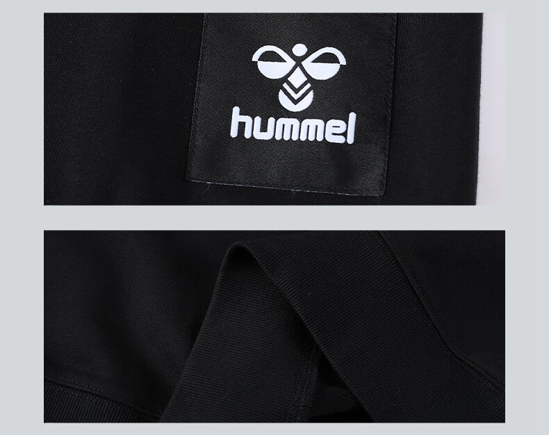 Hummel Spring And Autumn Heavyweight Sweatshirt for Men And Women, Couple Outfit with Embroidery, Loose-Fitting Round Neck Top for Spring, Base Layer, Black, S 6