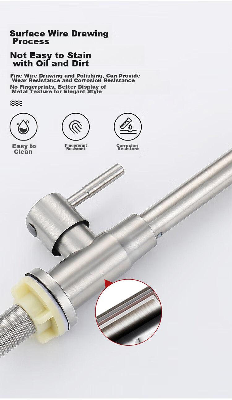 Larsd Single Cold Kitchen Faucet, Stainless Steel Sink Faucet for Vegetable Washing Basin, Laundry Tub, And Dishwashing Sink DL-18 10