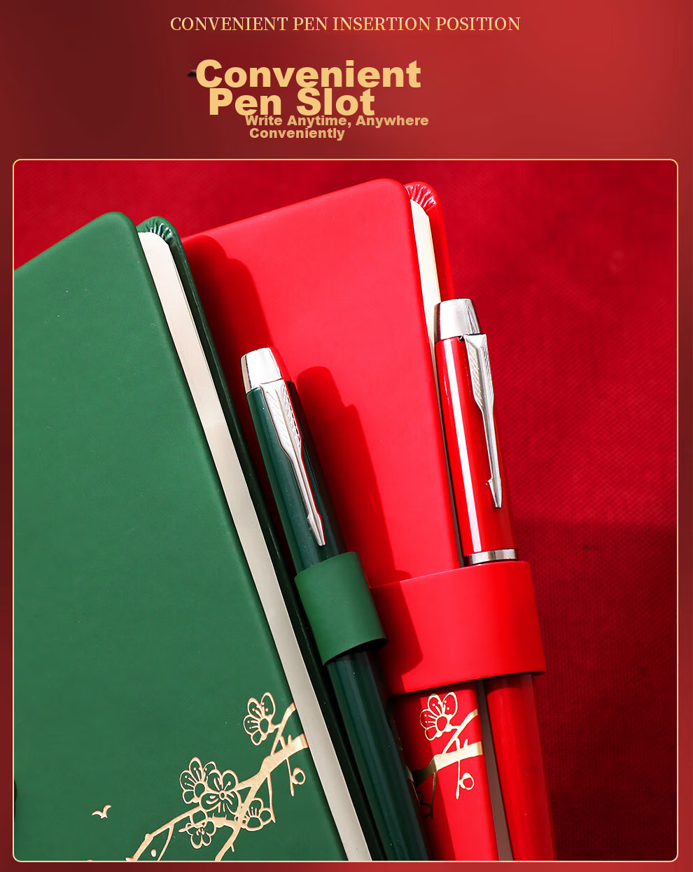 Longe National Trend Notebook A5 Thick Journal Chinese Style Koi Notebook Stationery High-Quality Notebook Diary Office Meeting Record Book Customizable 8