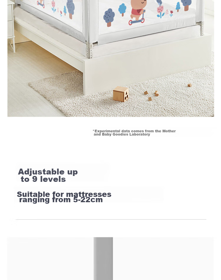 Bangbangzhu Bed Guard Rail, Baby Crib Safety Barrier, Anti-Fall Protection, 2 Meters, Galaxy Gray, Single-Sided Installatio 9