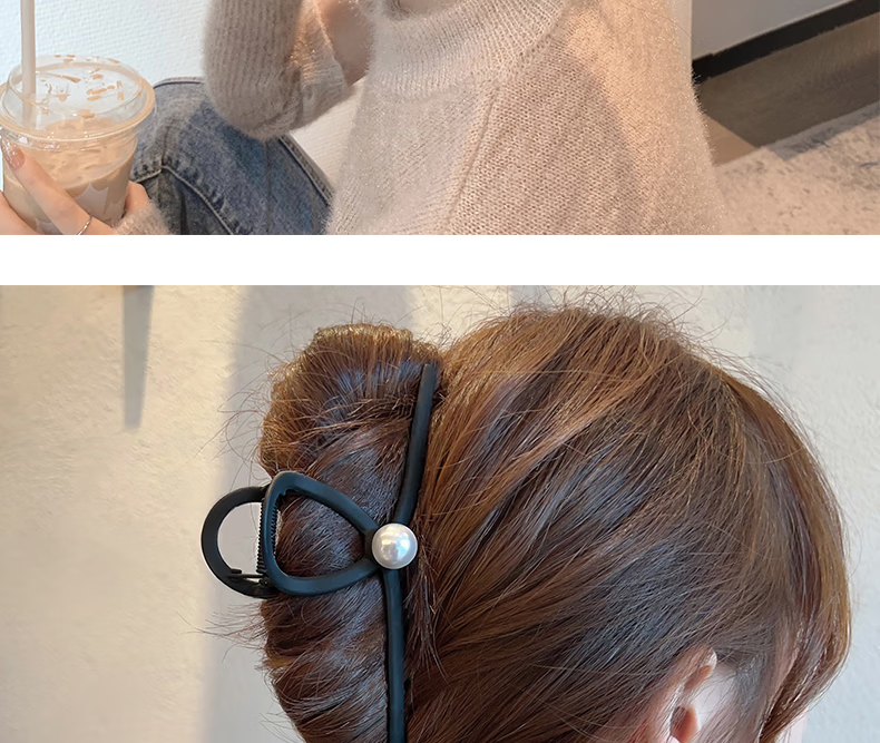 Xiangwan Hair Clip, Large Hair Claw, Matte Hair Grip, Elegant Feel, Thick Hair, Pearl Shark Clip for Wome 9