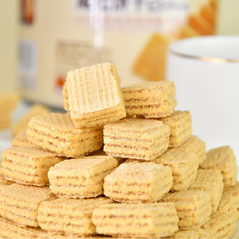 真丝豆乳威化饼干350g罐装万宝路零食儿童夹心饼干办公司下午茶糕点