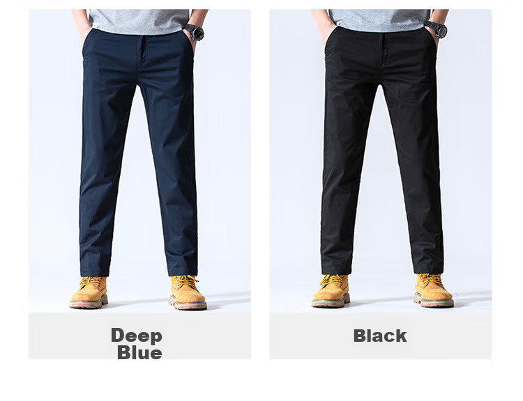 JEEP SPIRIT Men's Casual Pants, Spring Loose Straight-Leg Trousers, Men's Business Long Pants, Dark Gray, Size 28 2