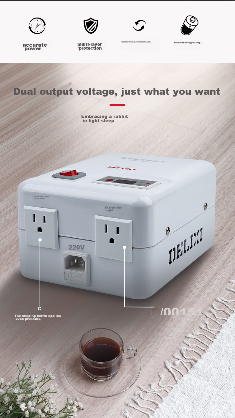 DELIXI ELECTRIC Transformer Voltage Converter, Domestic Appliances for Overseas Use, CDDZ-1500W, 110V to 220V 6