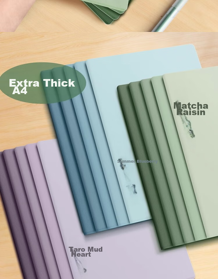 Shaonianban File Folder, Two-Page Document Holder for A4 Gradient Single Sheet, Office Stationery, Single Page Exam Paper Storage Bag, L-Shaped Waterproof Single Sheet Exam Paper Folder, Storage Folder, Green, Pack of 5 9