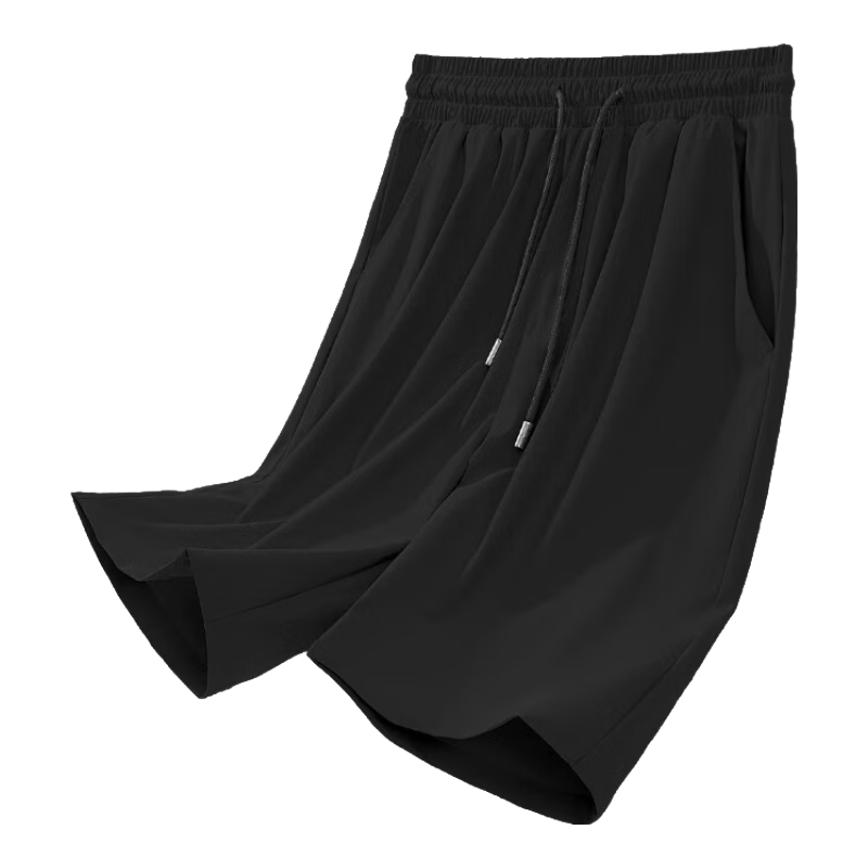 Jeanswest Men's Shorts, Summer Ice Silk Quick-Dry Cool-Feeling Sports Casual Pants, Men's Solid Color Lightweight Loose-Fit Large Size Athletic Pants D