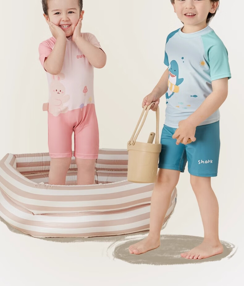 Niduoxiong Children's One-Piece Swimsuit for Boys And Girls, Original Yarn Sun Protection Chlorine-Resistant Swimwear for Toddlers And Kids Summer Swimwear 5