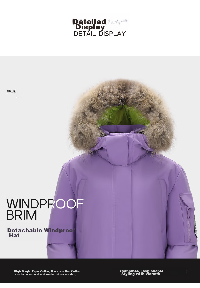 CAMEL [Wang Junkai's Choice] Outdoor down Jacket for Men And Women, Mid-Length Style, 700 Fill Power, Water-Repellent, Thickened, Cold-Resistant Coat 43