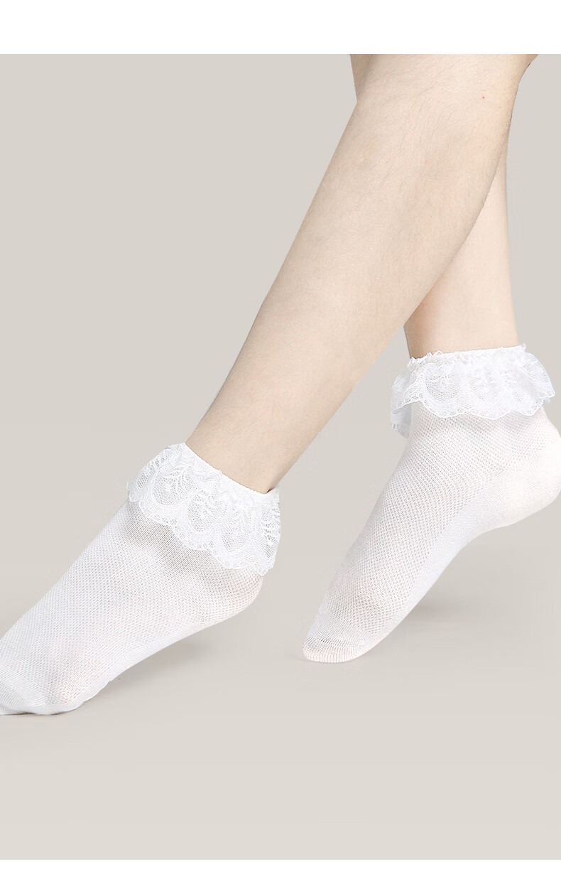 Barbie Girls' Socks, Mesh Socks with Lace Trim, Cotton Socks for Children, White Princess Style, Versatile Short Socks for Spring And Autum 8