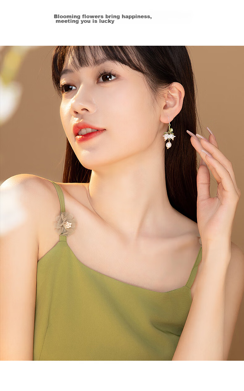 MOLADY Pearl Earrings for Women, 2026 New Style Silver Needle Lily of The Valley Earrings, Gift for Best Friends' Anniversary Birthday Present for Girlfriend Or Wife 9