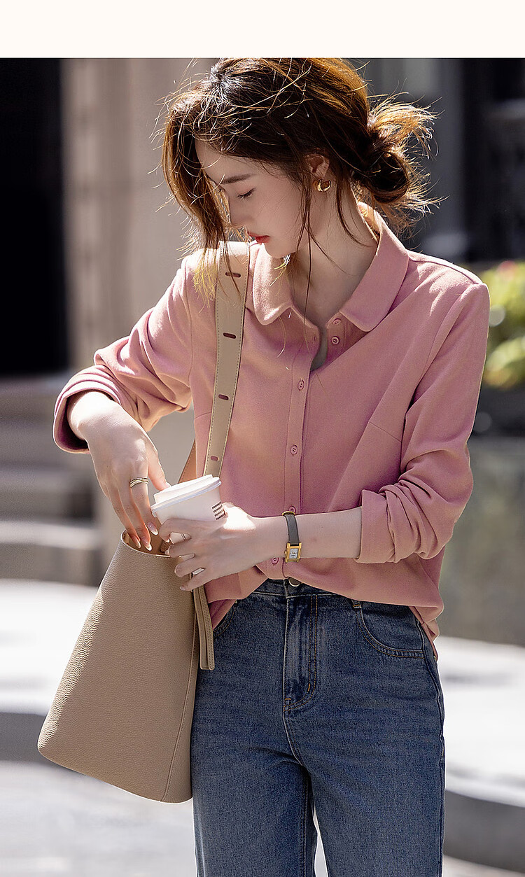 Dme [Luiri Xiaoxiang] Spring And Autumn French Yton Collar Moisturizing Warm Shirt Long Sleeve Elegant Blouse Women's Top 25