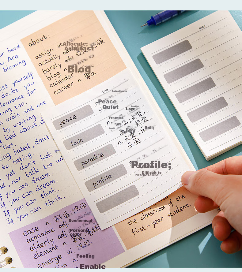 Touch Fish Error Correction Sticky Notes, Vertical And Horizontal Versions, 5-Pack Self-Adhesive Memo Pads, for Elementary And Middle School Students' Math, Chinese, English Exam Papers, Error Correction Stickers, Classroom Notes, And Correction Stickers 7