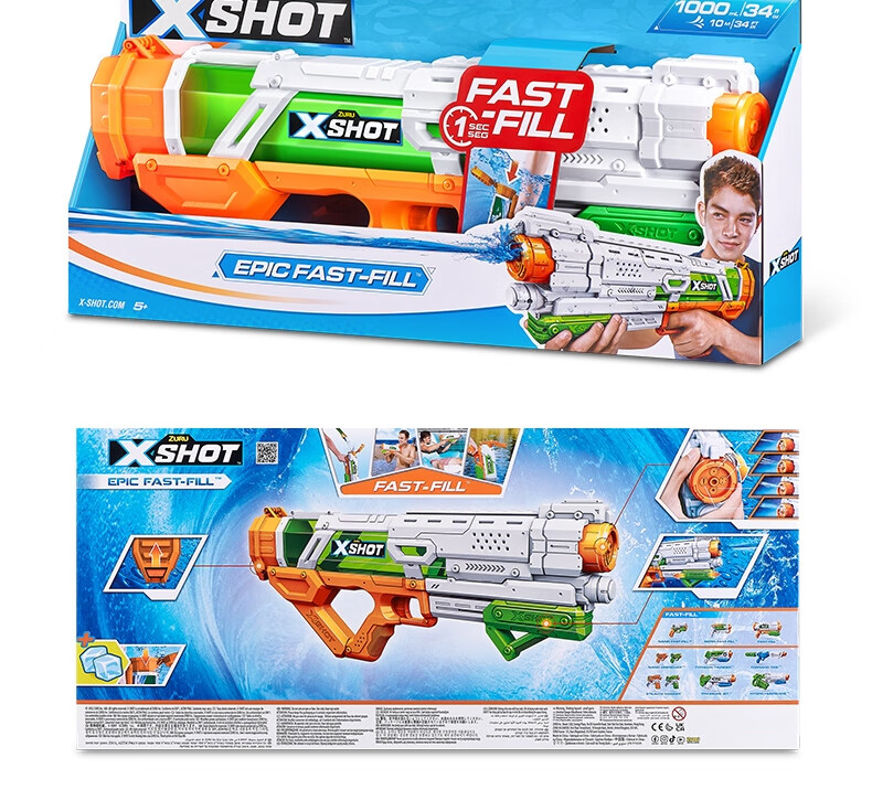 ZURU X Special Attack Giant Wave Swallower Quick-Refill Water Gun + Sneaker Small Quick-Refill Water Gun Set 16