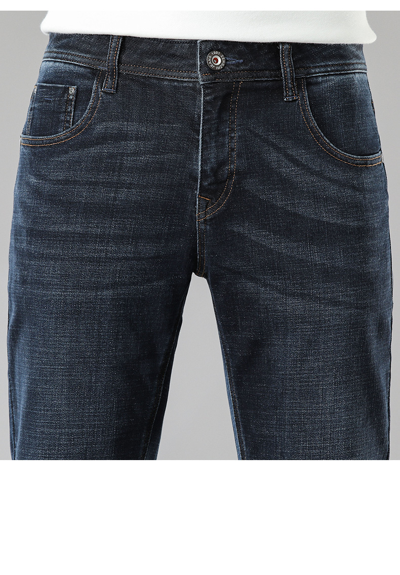 ZENGZHI Men's Stretch Youth Versatile Business Casual Straight Leg Pants Blue Black Size 27 11