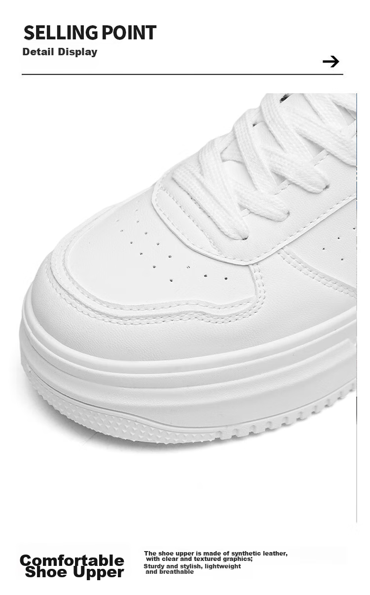 TonLion Women's Shoes, Summer Thick-Soled Breathable White Sneakers, Ladies Casual Shoes, Female Student Sports Skateboard Shoes, Brown, Size 38 6