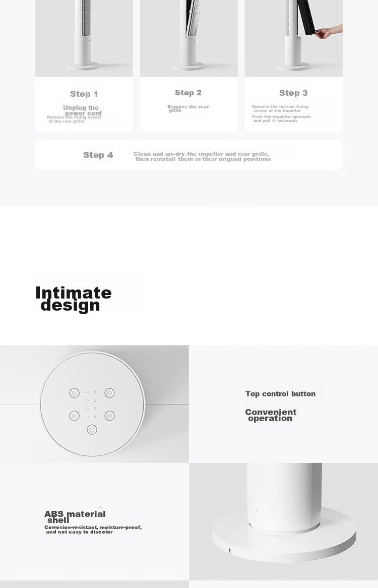 Mijia Xiaomi Electric Fan, Floor Fan, Tower Fan, Bladeless Fan, DC Inverter, Wide-Angle Natural Wind, Quiet Operation, Energy-Saving, Smart Control, APP with 100-Level Adjustment 11