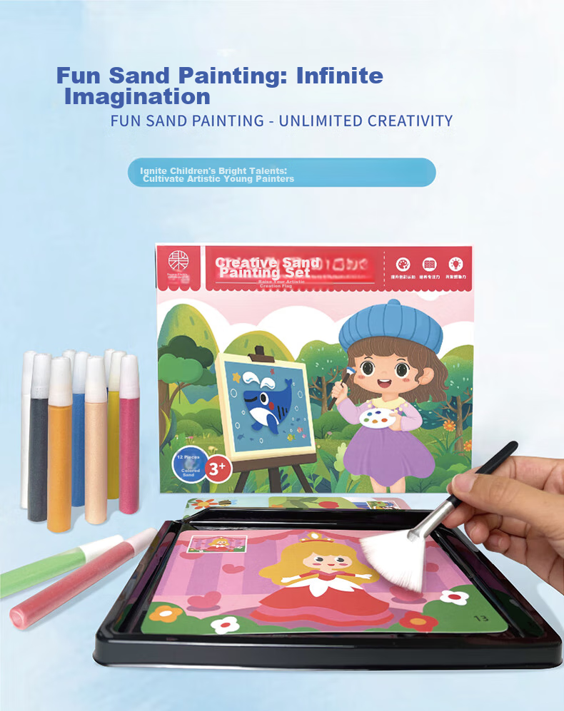 Dayanxiaowa Paw Patrol Children's Sand Art DIY Toy Coloring Painting Set, 12 Colors, Birthday Gift for Boys And Girls 1