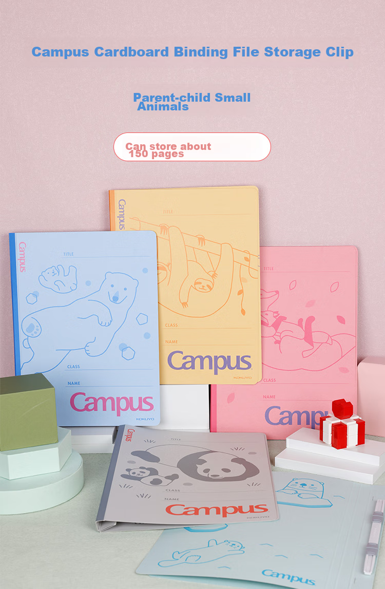 KOKUYO Imported Campus Parent-Child Animal Paper Board File Organizer A4-S White Bear 1 Pack FU-CA10 Classification File Folder, All-Net Low Price 1