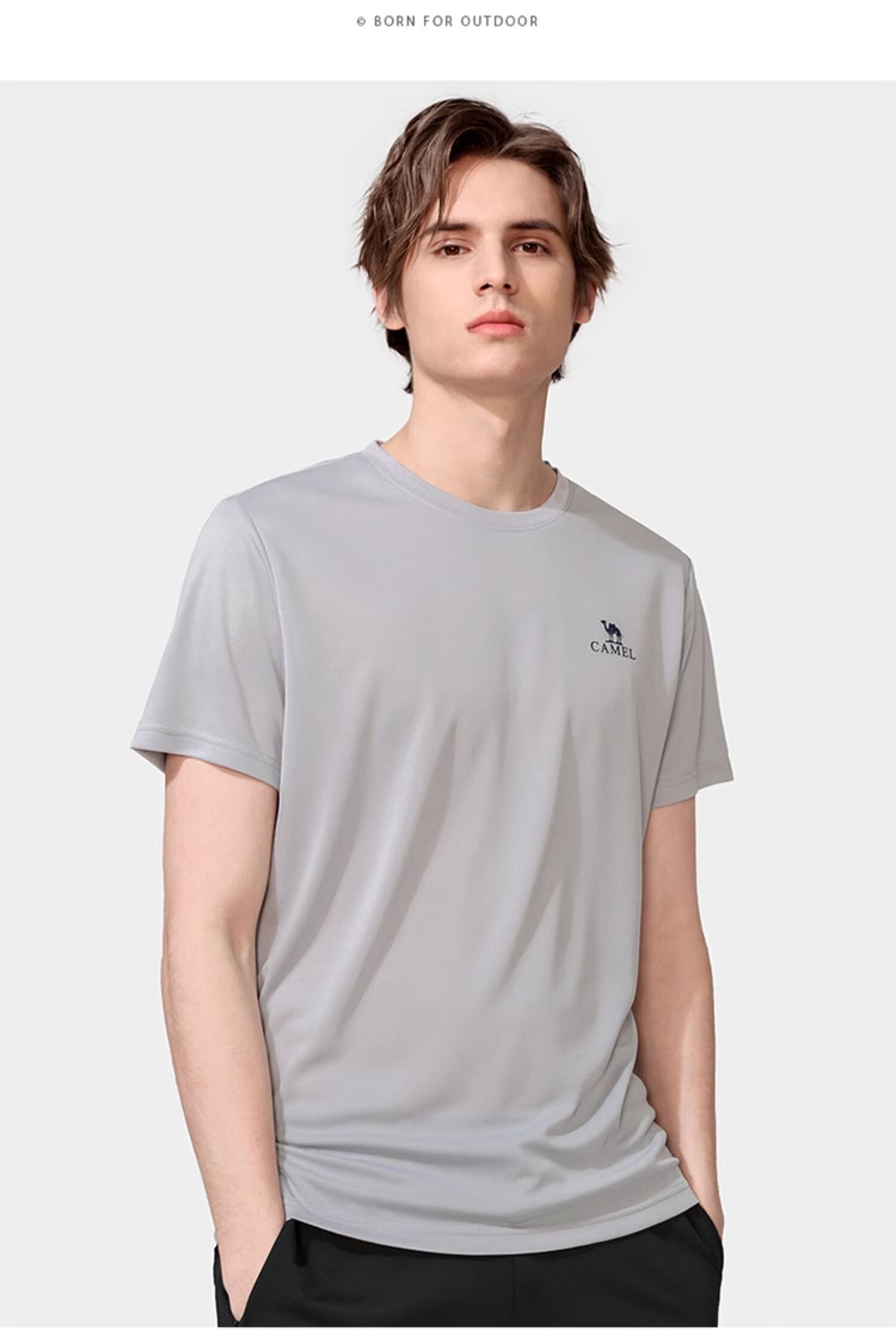 CAMEL Outdoor Quick-Dry T-Shirt, Spring And Summer Honeycomb Mesh Breathable Top, Couple's Sports Round Neck Short Sleeve A14BZ00079 14