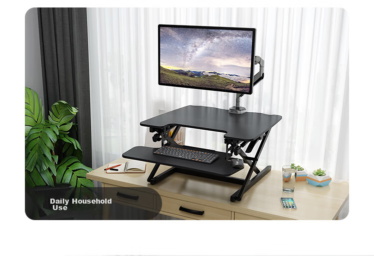 Loctek Adjustable Standing Desk with Folding Top, Height Adjustable Workstation for Sitting And Standing Alternately, M2S Elegant White 12